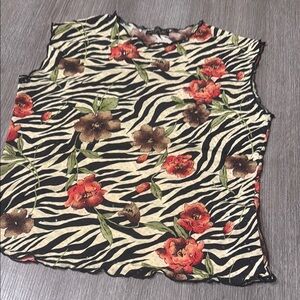 Jaipur Black and Red Floral Zebra Women's Blouse